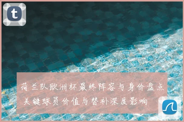 荷兰队欧洲杯最终阵容与身价盘点 关键球员价值与替补深度影响